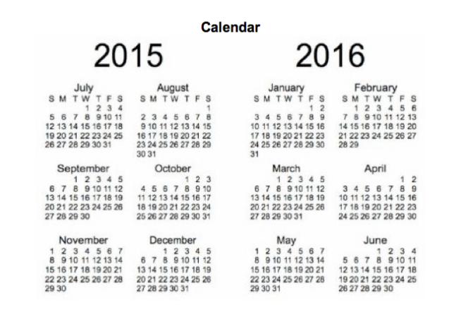 2015:16 Calendar